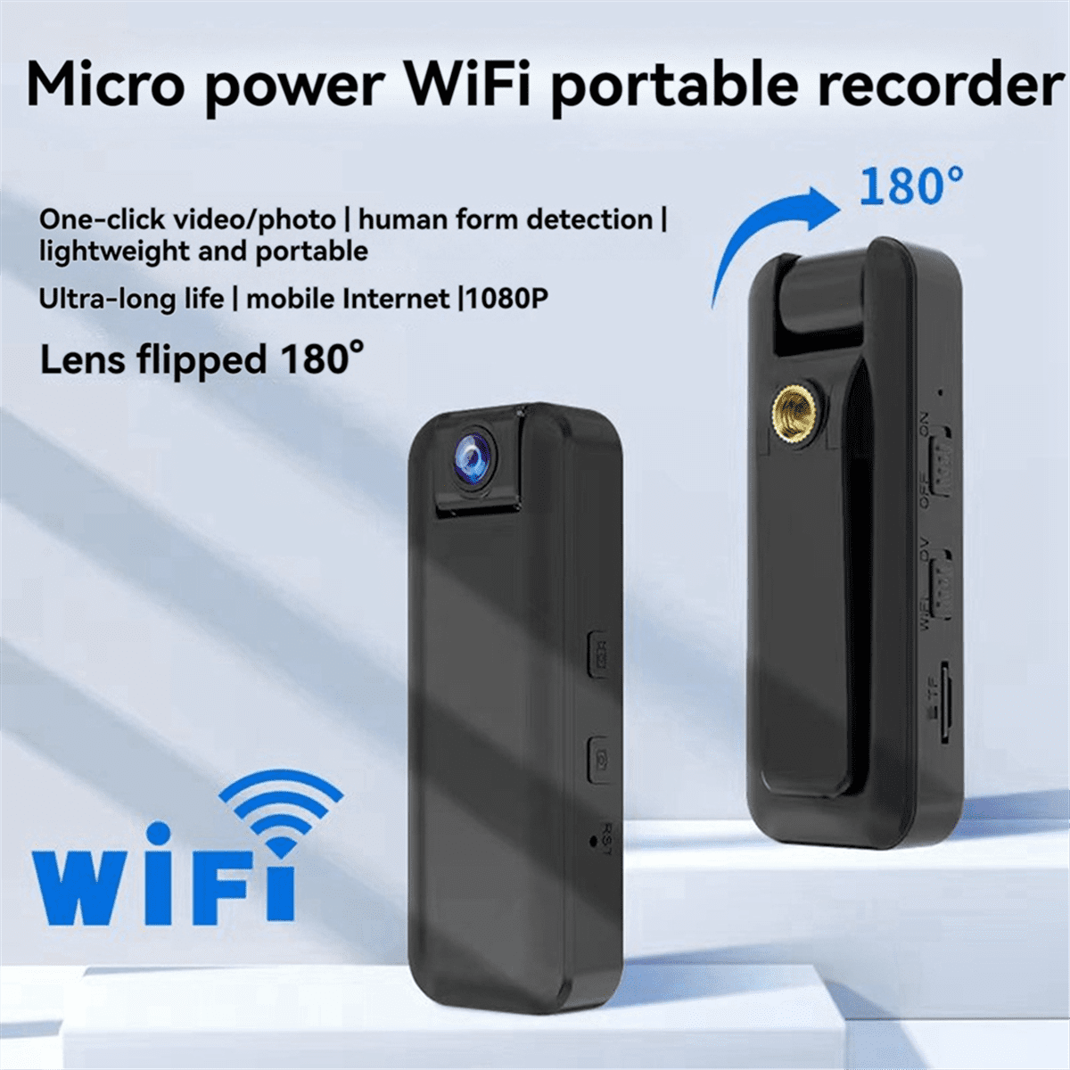 WIFI Portable Recorder HD Recorder Portable Law Enforcement Camera Back Clip Sports Camera Handheld Video Recorder