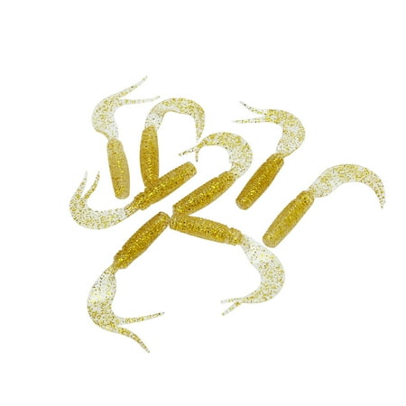 Sarapandan Fishing Grub Lures Double Tail Soft Baits (Gold)