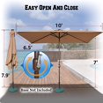 thumbnail image 3 of Strong Camel 10'x6.5' Outdoor 26 LED Lights Patio Umbrella Rectangle Sunshade, 3 of 8