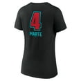 thumbnail image 3 of Women's Ketel Marte Black Arizona Diamondbacks Name & Number Fastball V-Neck T-Shirt, 3 of 3