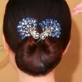 thumbnail image 2 of TUWAFE 3-Pack Elegant Peacock Hair Clips Set - Vintage Crystal Rhinestone Ponytail Bun, 2 of 7