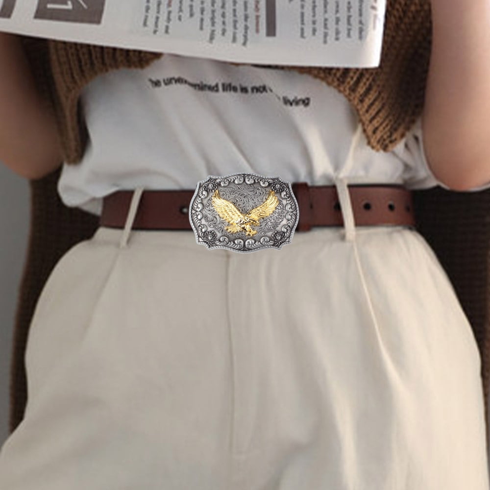 Greswe 1 Pcs Gold Belt Buckle Belt Buckle Belt Buckles For Men Women Metal Belt Head Eagle