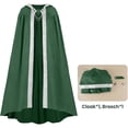 thumbnail image 2 of Cloak with Hood Women Men Medieval Renaissance Costume Halloween Witch Robe Viking Cape, 2 of 6