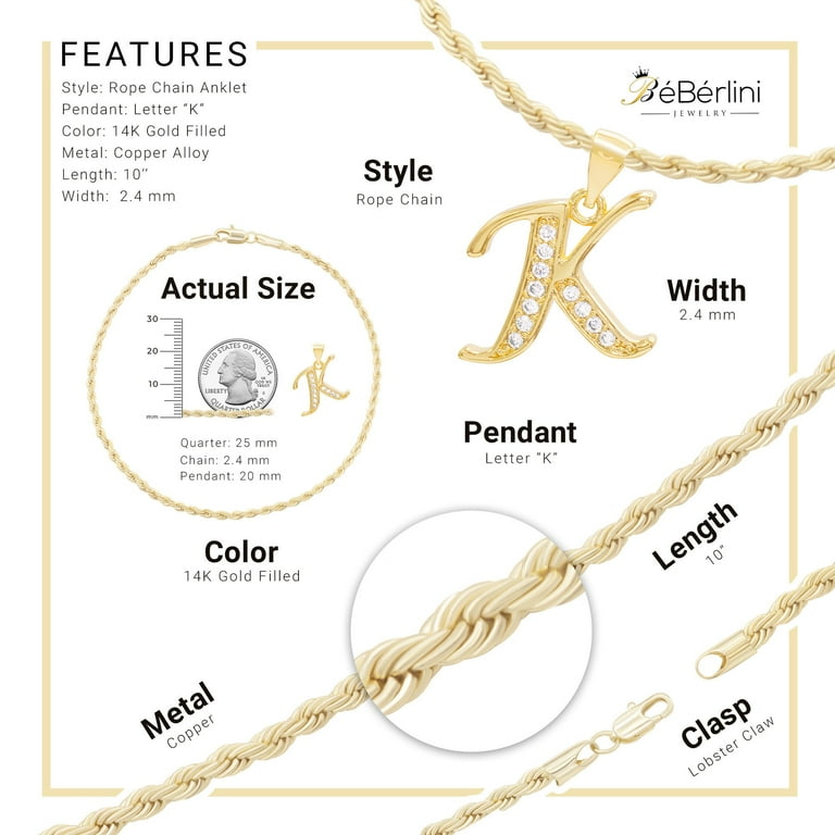 Letter k sale anklet