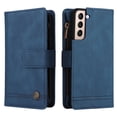 thumbnail image 3 of Case for Samsung Galaxy S22 Plus 5G Cover Zipper Pocket Wallet Case Magnetic Protective - Blue, 3 of 5