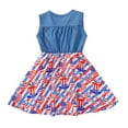 thumbnail image 2 of URMAGIC 3-7T Child Girls Vest Denim Dress American Flag Printed Sundress, 2 of 7