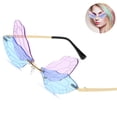 thumbnail image 1 of Gafas de sol con forma de ala de libélula para mujeres/hombres, gafas irregulares sin marco, gafas de sol para fiestas Xemadio 221663-2, 1 of 9