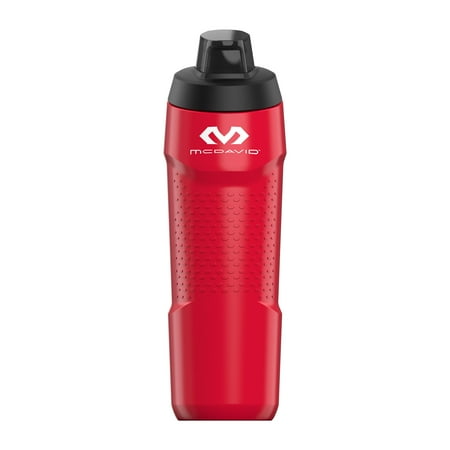 McDavid Sport Gamer 32oz / 0.95L Squeeze Plastic HDPE Blend Water Bottle Red/White