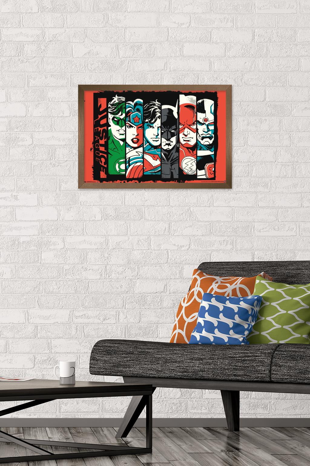 DC Comics - Justice League - Bars Wall Poster, 14.725" x 22.375", Framed