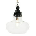 thumbnail image 6 of Creative Co-Op Glass and Distressed Wood Ceiling Light, Black, 6 of 6