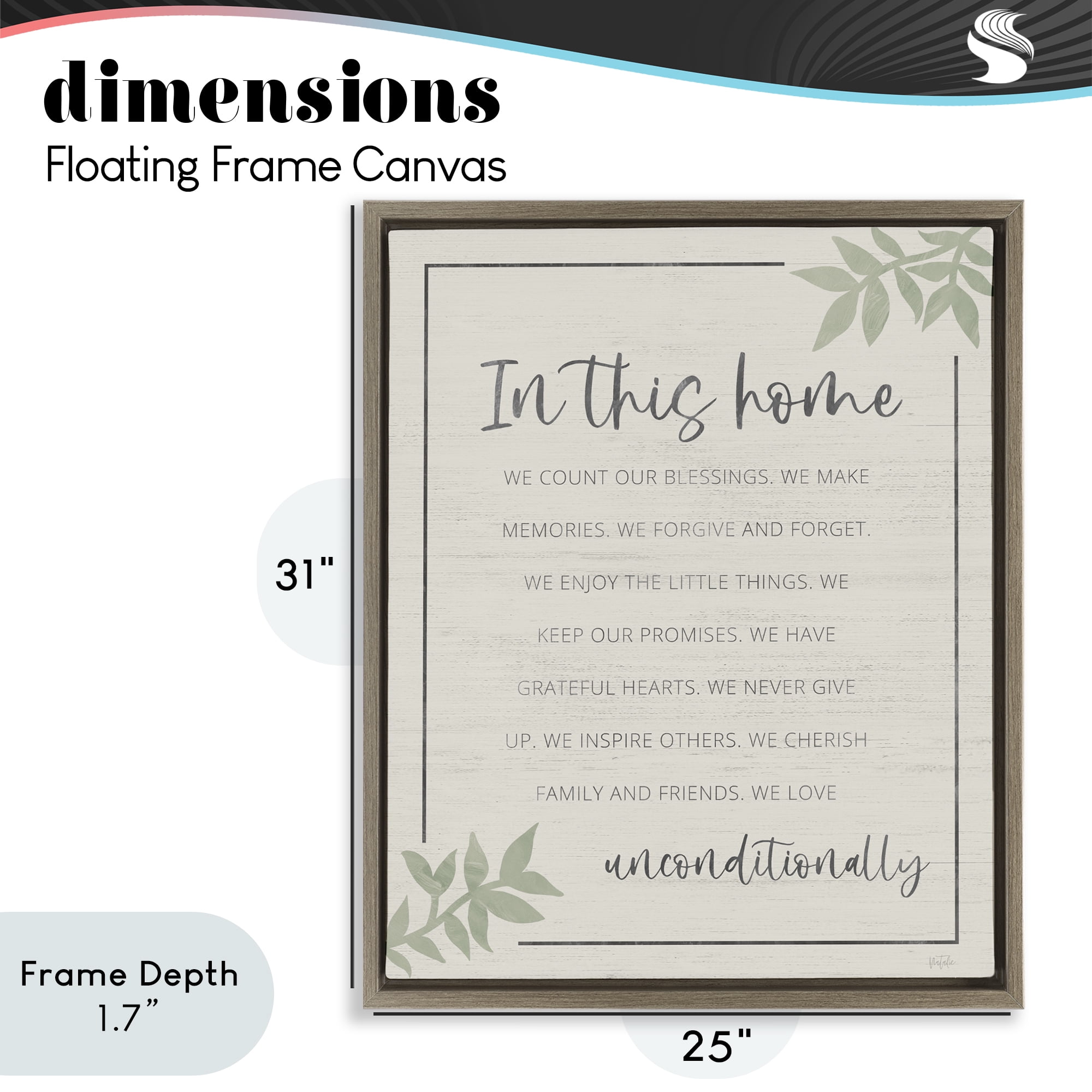 Stupell Industries We Love Unconditionally Brown Framed Floater Canvas Wall Art, design by Natalie Carpentieri