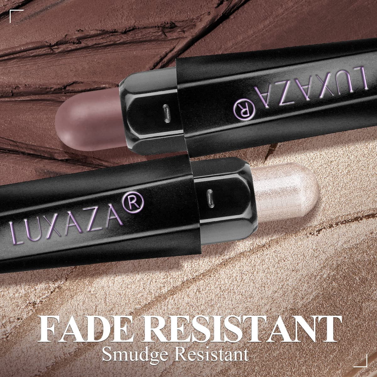 LUXAZA PRO Brown Eyeshadow Stick Makeup Set 10PCS, Neutral Shimmer And Matte Cream Eye Shadow Palette, Metallic Bronze Smoky Eyeliner Brightener Crayon Pencil Kit, Ideal Gift for Women -Ash Rose