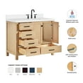 thumbnail image 3 of Ariel Cambridge 43 Inch Single Oval Sink Bathroom Vanity With Pure White Quartz Countertop 1.5 Inch Edge In Oak, 3 of 10