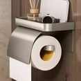 thumbnail image 4 of WRKEKC Clearance No-Drill Toilet Paper Dispenser with Storage Compartment, Durable Metal Design, 4 of 6