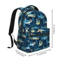 thumbnail image 2 of Pofeuu Cartoon Surfer Sharks Print Backpack for Men and Women - Basic Bookbag Casual Daypack Backpacks for College Work Travel-One Size, 2 of 5