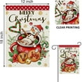 thumbnail image 2 of Hello Winter Hot Cocoa Decorative Garden Flag, Snowman Gingerbread Cookie Candy Red Berry Gold Snowflakes Yard Outside Decorations, Blue Christmas Outdoor Small Home Decor Double Sided 12.5x18, 2 of 6