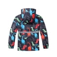 thumbnail image 4 of XQYLOS Rain Coats for Girls Boys Waterproof Rain Jacket Lightweight Fleece Lined Dinosaur Hooded Windbreaker Outdoor Raincoat, 4 of 6