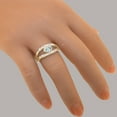 thumbnail image 6 of LBG British Made 10k Rose Gold Natural Aquamarine & Diamond Womens Anniversary Ring - 33 size options - Size 4.5, 6 of 7