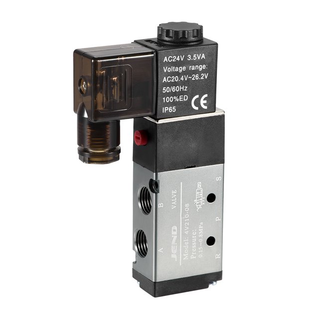 Unique Bargains 4V210-08 Électrovalve de Contrôle Électrique à Air AC 24V 5 Voies 2 Positions 1/4 Pieds PT Type à Action Unique Piloté Intérieur