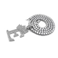 thumbnail image 2 of iJewelry2 Kings and Queens Crowned Initial Letter E Pendant Silver-tone CZ Tennis Chain Necklace 18'', 2 of 3
