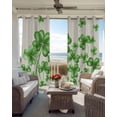 thumbnail image 3 of Saint Patrick's Day Blackout Curtains for Bedroom, Thermal Drapes, Spring Watercolor Shamrock Botanical Beige Black Out Curtains 63 Inch Long Room Darkening Kitchen Curtains 42"x63" 2 Panels, 3 of 8