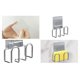 thumbnail image 3 of Soporte de esponja para jabón adhesivo de acero inoxidable, escurridor para fregadero de cocina, contenedor colgante para jabón de baño, 3 of 8