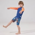 thumbnail image 5 of HSMQHJWE Kids Boys Three Piece Rash Guard Swimsuit Bathing Suit Long Sleeve Sunsuit Long Pants Swimwear Set with Cap (2-16 Years), 5 of 6