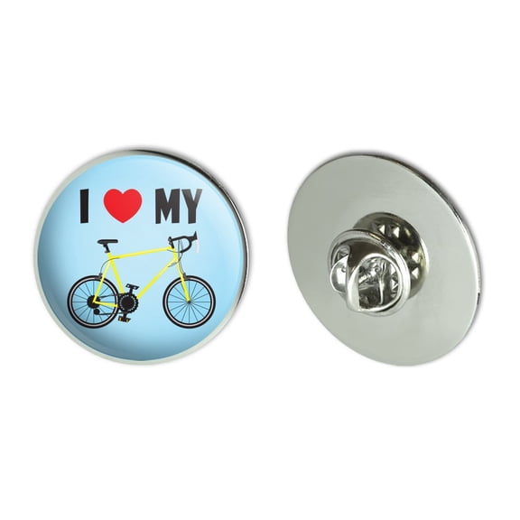 I Love My Bike Road Bicycle Cycling Metal 1.1" Tie Tack Hat Lapel Pin Pinback