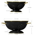 thumbnail image 2 of Metal Colander 2 Pack, 3.5 Quart Powder Coated Self-draining Solid Ring Base Metal Large Kitchen Pasta Vegetable Fruit Strainer with Handle (L-BLACK), 2 of 14