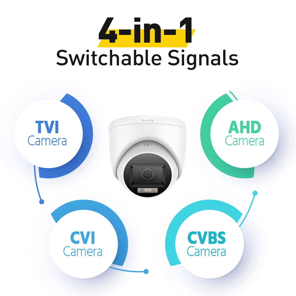 ANNKE 4PCS 4K Smart Dual Light Wired CCTV Security Camera, Color & IR Night Vision, 3840x2160@20fps, f/1.6 Super Aperture, 4-in-1 Output Signal, IP67, 2.8mm Lens, Human&Vehicle Detection