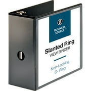 Business Source D-Ring View Binder 5" Capacity 11x8-1/2" Black 28451