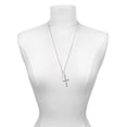 thumbnail image 3 of Delight Jewelry Silvertone Mini Smooth Heart Everlasting Love Engraved Cross Zoey Necklace, 28", 3 of 4