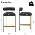 thumbnail image 2 of JURANYAZHU Bar Stools Set of 2 Chairs 26" High,with Back and Footrest,Metal Frame PU Fabric for Kitchen Island Counter, Bistro, Coffee Shop,Black, 2 of 6