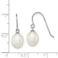 thumbnail image 2 of 925 Sterling Silver Shepherd hook White 8 9mm Freshwater Cultured Pearl Dangle Earrings Measures 22mm long - Dangle Earr, 2 of 2