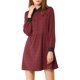 thumbnail image 5 of INSPIRE CHIC Camisa vestido de manga larga de cuadros con cuello de punta L Vino, 5 of 7