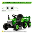 thumbnail image 7 of Shininglove Kids Ride on Tractor with Trailer, 12V Battery Powered Electric Vehicle, Green, 25W-Treaded Tire, 7 of 7