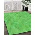 thumbnail image 3 of Ahgly Company Machine Washable Indoor Square Transitional Neon Green Area Rugs, 6' Square, 3 of 7