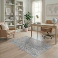 thumbnail image 2 of ODIKA 4'x6' Slate Blue Abstract Floral Washable Area Rug Intricate Tufted Design With Modern Artistic Flair Stain Resistant, Low Pile, Easy Care for Dorm Room, Small Living, 2 of 7