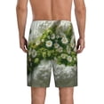 thumbnail image 4 of Lsque Nature Hand Daisies Art Mens Sleep Pajama Shorts,Short Pajama Pants, Cotton Ultra-Soft Knit-Large, 4 of 9
