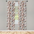 thumbnail image 4 of Ambesonne Floral Window Curtains, Spring Blossom Petals Art, Each 28" W x 84" L, White and Multicolor, 4 of 4