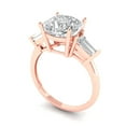 thumbnail image 2 of Three-Stone Engagement Ring for Women - 3ct Simulated Diamond in 14K Rose Gold Promise Ring, 2 of 6