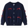 thumbnail image 2 of UAYOTSE Girls 2 3 4 5 6T Cardigan Sweater Long Sleeve School Uniforms Toddler Kids Knit Embroidery Button Jacket,Sizes 13-14 Years, 2 of 5