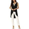 thumbnail image 2 of INSPIRE CHIC Women's Asymmetrical Tops Sleeveless V Neck High Low Hem Flowy Blouse, 2 of 5
