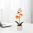 thumbnail image 4 of kladzum Fake Flowers Faux Phalaenopsis Orchid Realistic Flower Arrangement Artificial Potted Decor Wedding Photography Prop Flowers, Fake Plants Flower Bouquet, 4 of 9