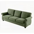 thumbnail image 3 of Modern Simple Velvet 3-Seater Sofa 220×80×75cm with High-Density Foam and Solid Wood Legs, 3 of 8