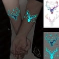 thumbnail image 3 of Blue Luminous Tattoo Sticker , Constellation Deer Feather Butterfly Snake Pattern, Waterproof Temporary Tattoo Finger Wrist Body Art For Women And Kids, 3 of 5