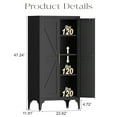thumbnail image 6 of Black Metal Storage Cabinet, 47" Steel Cabinets for Home Office, Kitchen Pantry Storage Cabinet with Doors and 3 Adjustable Shelves, for Office, Home, Garage, School, 6 of 8