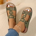 thumbnail image 3 of Rokment Women's Platform Wedge Walking Sandals Beach Summer Fashion Geometric Leather Cork Footbed Comfortable Slip on Dress Slides Casual Shoes AG Size 6, 3 of 8