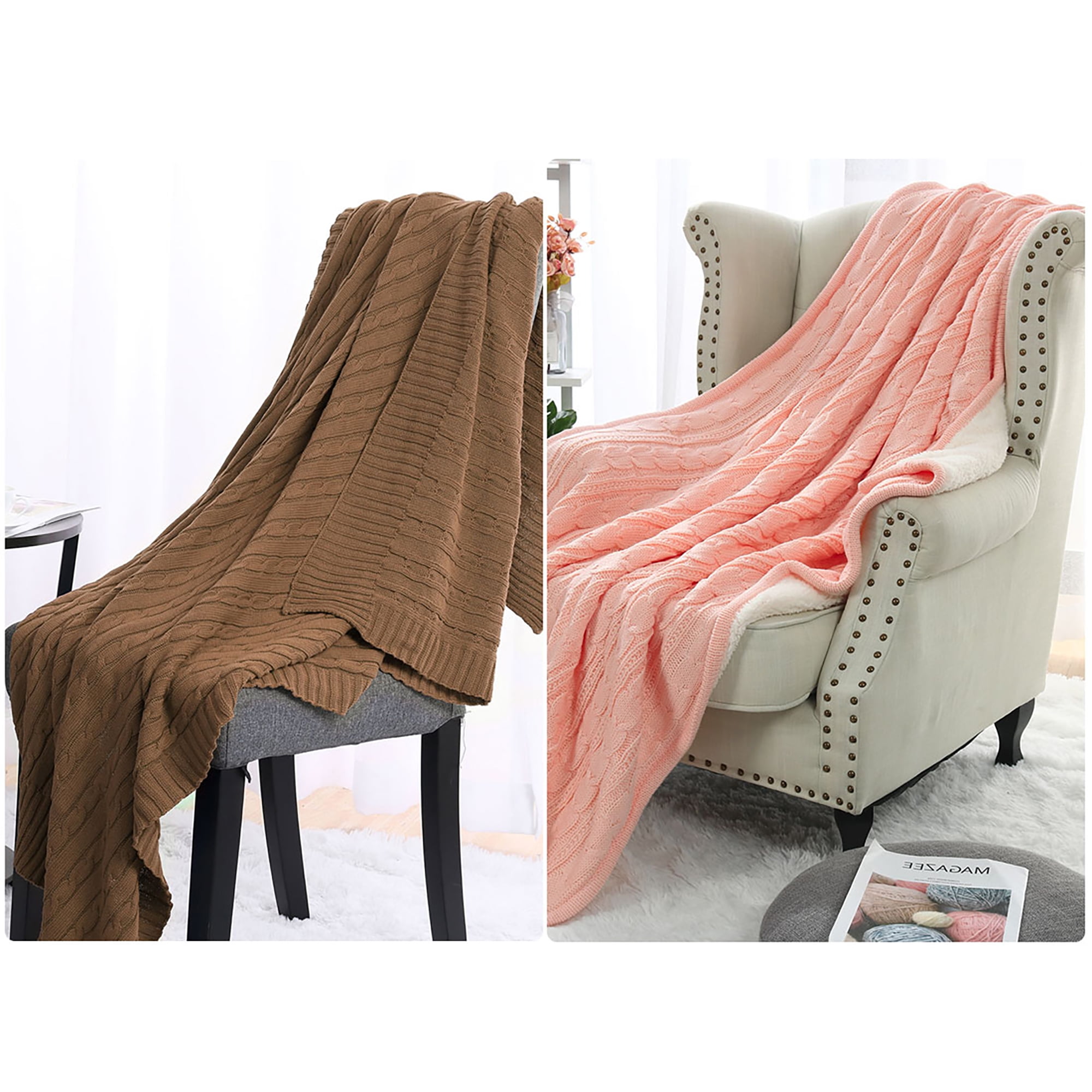 Cable Knit Sherpa Throw Blanket Sofa Home Decor 100 Cotton Knit Cotton Blanket Brown Pink 130 X 150 Cm Walmart Com Walmart Com Cable Knit Sherpa Throw Blanket Sofa Home Decor 100 Cotton Knit Cotton Blanket Brown Pink 130 X 150 Cm Walmart Com Walmart Com