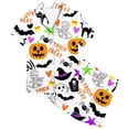 thumbnail image 4 of Yuncity Girls Halloween Pajamas Funny Print Button Down Short Sleeve Top Shorts 2 Piece Sleepwear Summer Fall Casual Cozy Festival Party Nightwear,Size 0-13 Years White, 4 of 4